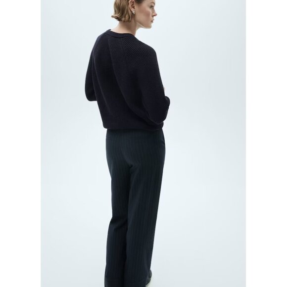 NEW MANGO Cut-out knitted sweater Dark Navy SIZE S /100%AUTHENTIC - Picture 4 of 8